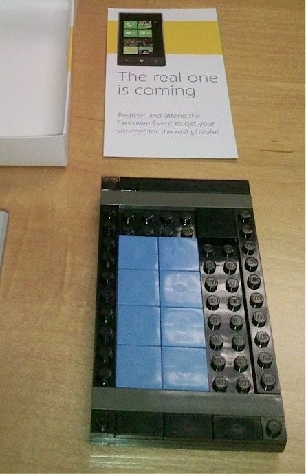 Micorsoft Windows Phone 7 Invitation Lego Smartphone Model → Iri Mini Tablet Computer, Phablet or Smartphone Mockup